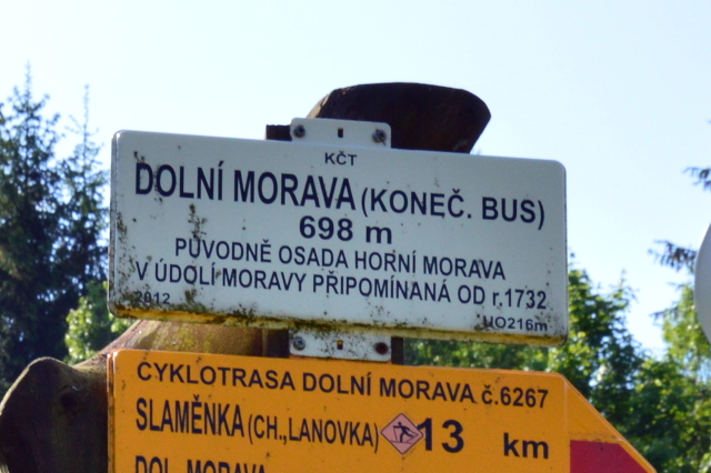Rozcestník Dolní Morava (konečná bus)