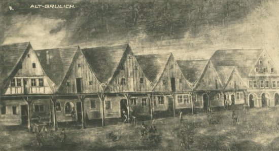 Historie města Králíky - jihozápadní strana náměstí z přelomu 17. a 18. století
