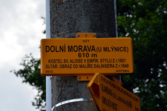 Rozcestník Dolní Morava (u mlýnice)