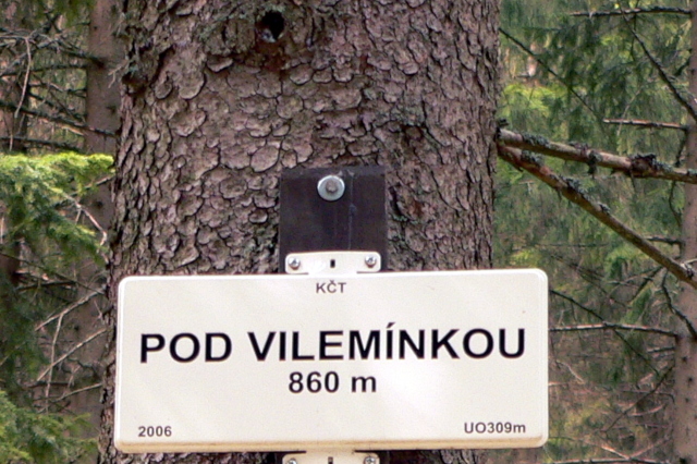 Rozcestník Pod Vilemínkou