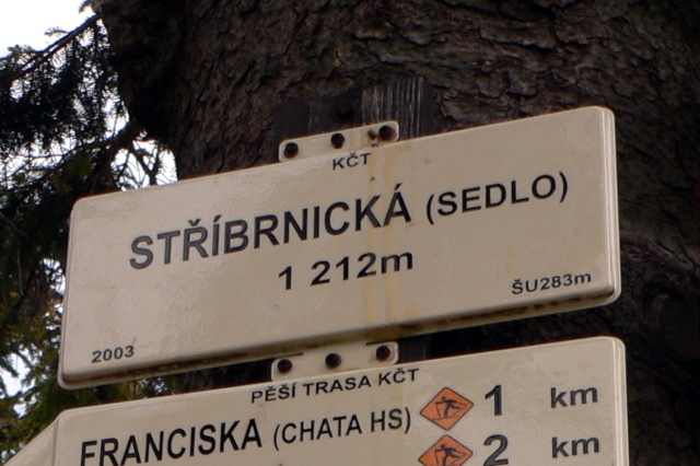 Rozcestník Stříbrnická (sedlo)